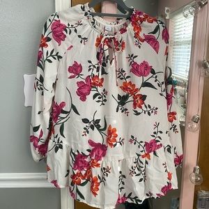 Old Navy White Floral Blouse